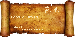 Pandia Arvid névjegykártya